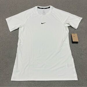 Nike Pro Dri-FIT Shirt Mens XL White Slim Fit Training Athletic Short Sleeve NWT